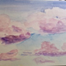 Watercolor cloud sketch done while we were at playground.