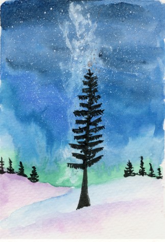 One Spruce Tree and the Milkyway