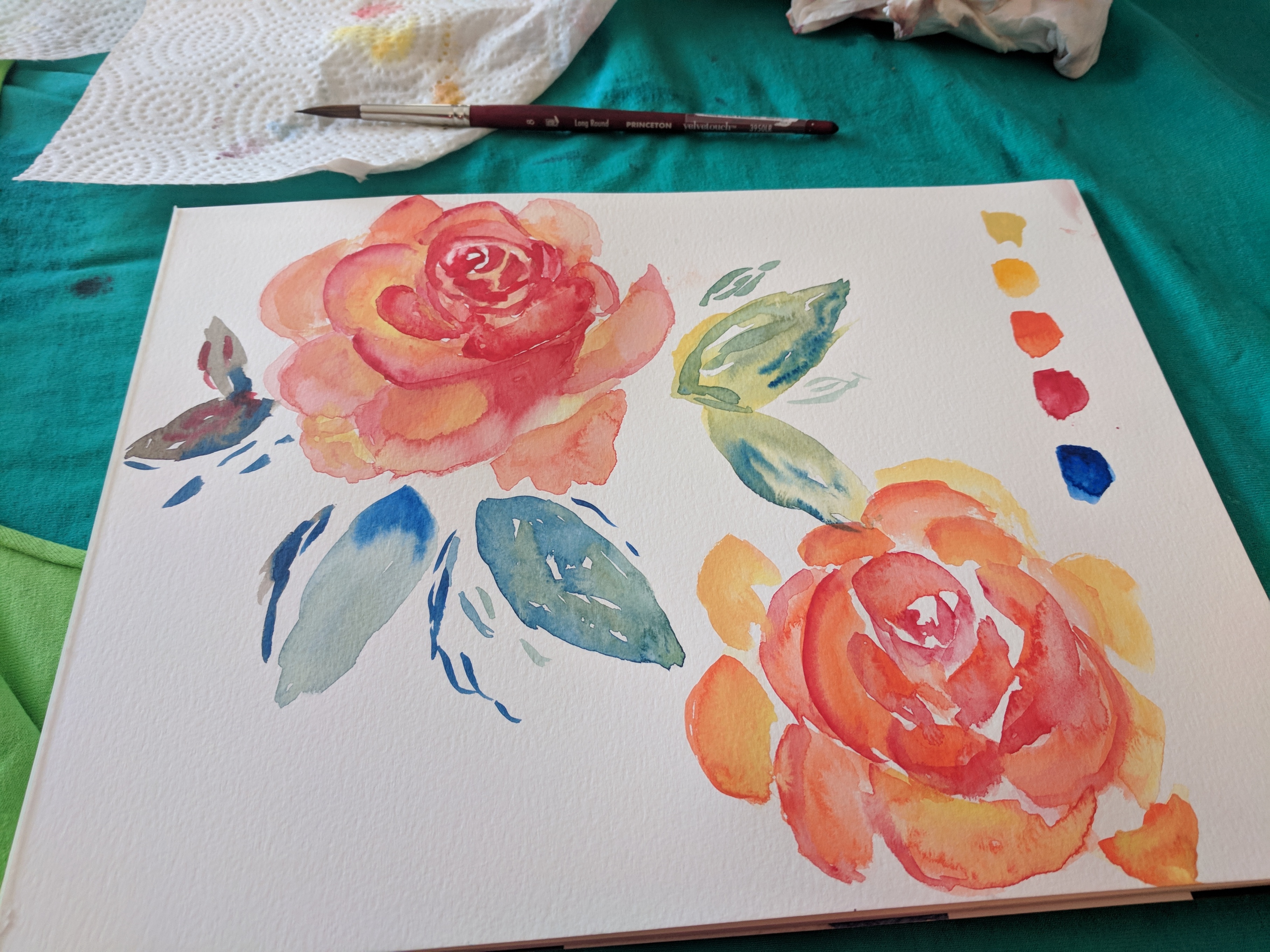 Roses Schmincke Watercolor